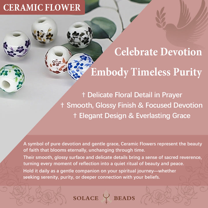 SolaceBeads Violet Blossom Ceramic Rosary: A Tapestry of Divine Grace - image 11