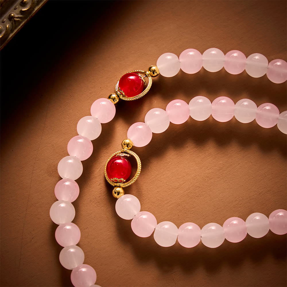 SolaceBeads Artistic Pink &amp; White Beaded Rosary: A Fusion of Colors &amp; Sacred Symbols - image 13