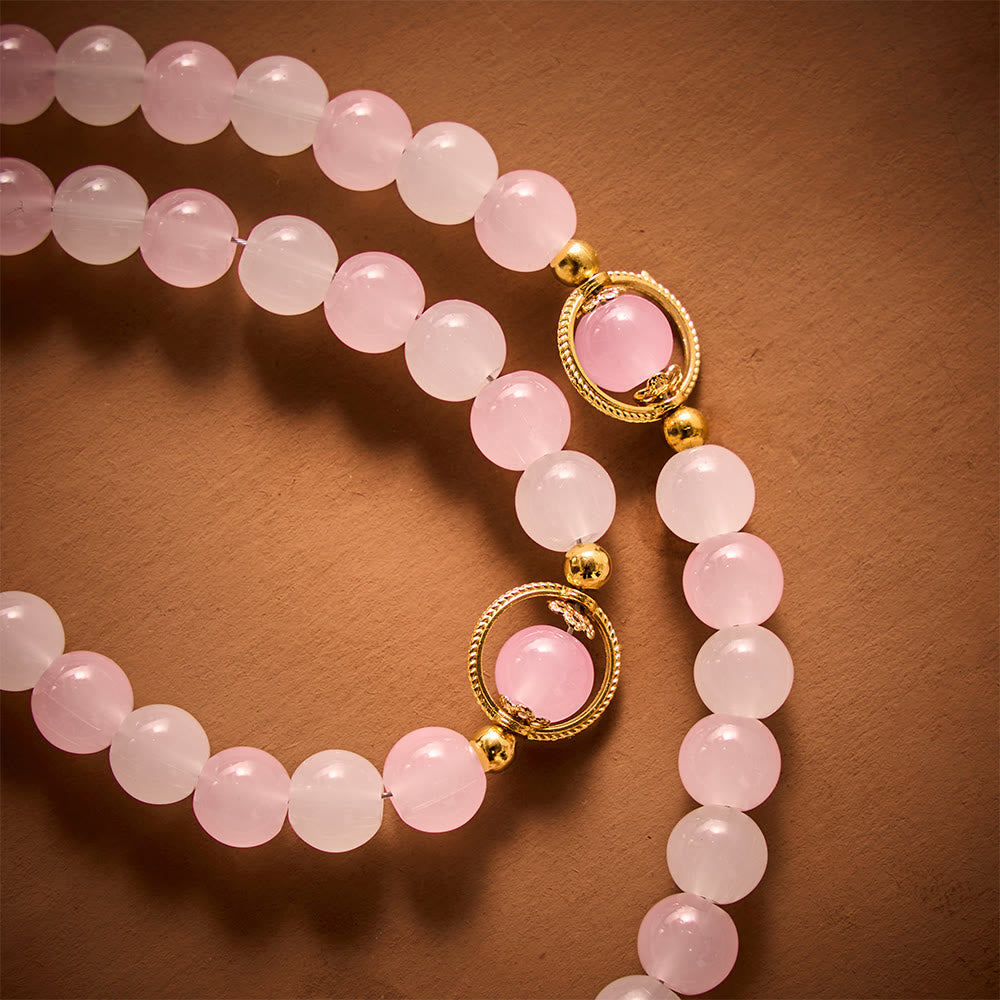SolaceBeads Artistic Pink &amp; White Beaded Rosary: A Fusion of Colors &amp; Sacred Symbols - image 8