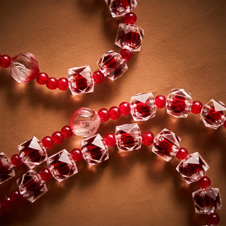 SolaceBeads Wine Red Square Glass Rosary Gold Rhinestone Cross: Rooted in Guadalupe Marian Blessing - image 2