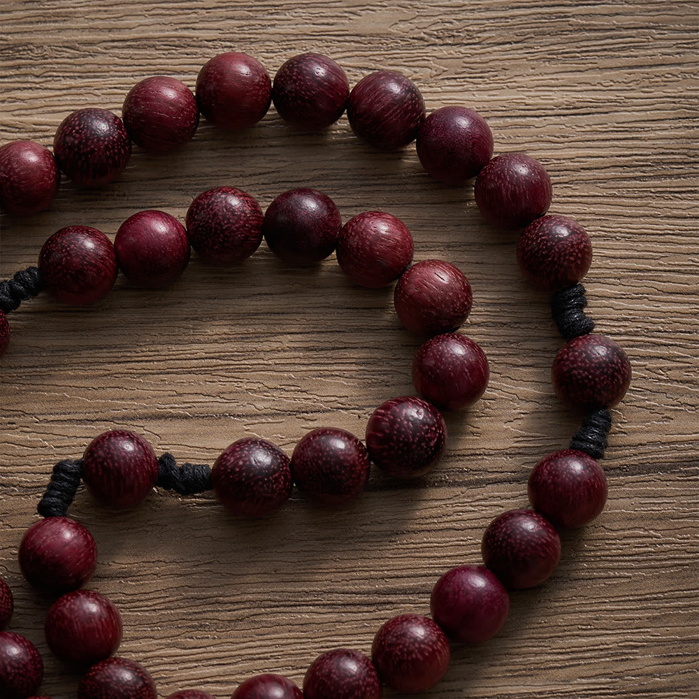 SolaceBeads Purpleheart Wood Rosary &amp; Vintage Silver  Crucifix: Rooted in Sacred Heart Devotion  - image 2
