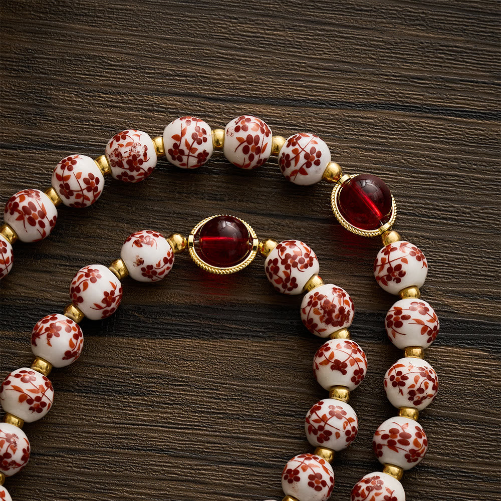 SolaceBeads Floral Rosary With Red Floral Ceramic Beads: A Soft Gentle Glow for Daily Devotion - image 5