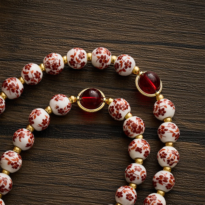 SolaceBeads Floral Rosary With Red Floral Ceramic Beads: A Soft Gentle Glow for Daily Devotion - image 5