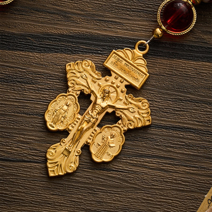 SolaceBeads Floral Rosary With Red Floral Ceramic Beads: A Soft Gentle Glow for Daily Devotion - image 8