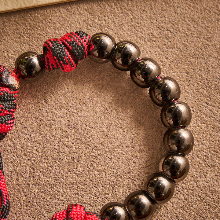 Solacebeads Gunmetal Bead Car Rosary &amp; Red Enamel Crucifix: Rooted In St. Michael Protection - image 2