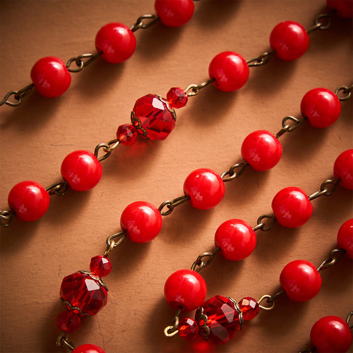 SolaceBeads Red Natural Stone Beads Stone Rosary: A Rich Crimson Glow for Daily Devotion - image 4