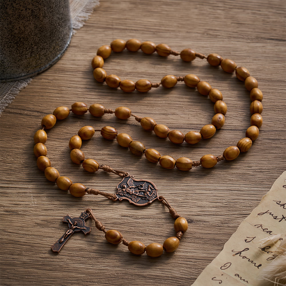 SolaceBeads Natural Oval Pine Beads Wood Rosary: Peaceful Grounded Vibe for Quiet Reflection - image 9