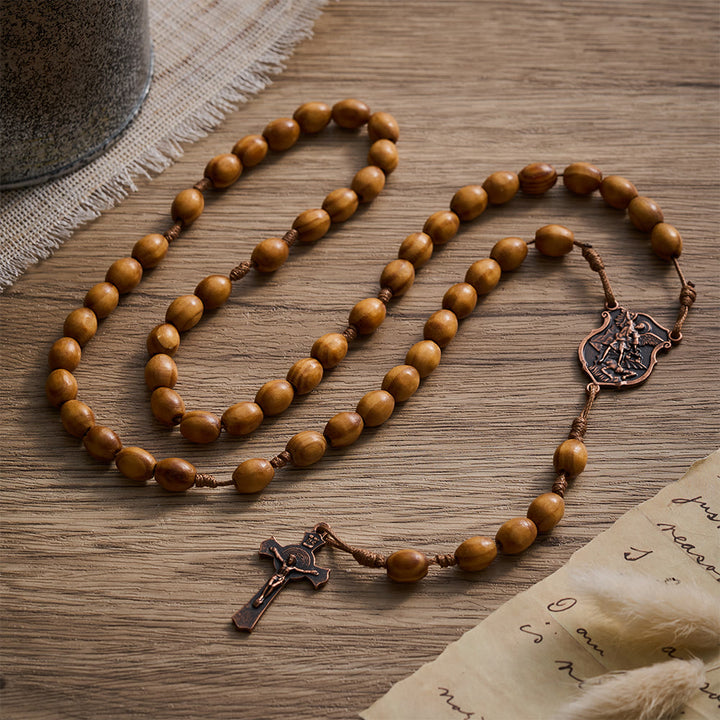 SolaceBeads Natural Oval Pine Beads Wood Rosary: Peaceful Grounded Vibe for Quiet Reflection - image 2