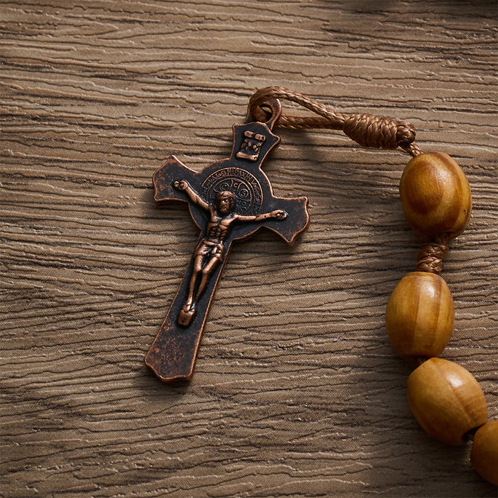 SolaceBeads Natural Oval Pine Beads Wood Rosary: Peaceful Grounded Vibe for Quiet Reflection - image 7
