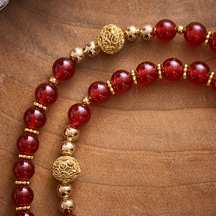 SolaceBeads Red Agate Rosary, Filigree Ball Beads, Sacred Heart &amp; Madonna: Gentle Warm Daily Devotion - image 4