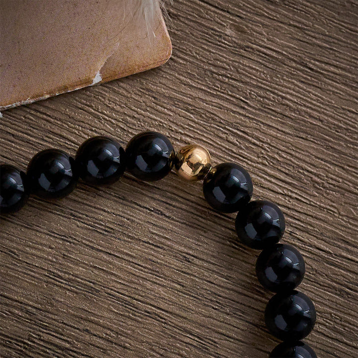 SolaceBeads Black Agate &amp; White Turquoise St. James Pilgrim Stone Bracelet: Rooted in Camino Faith - image 1