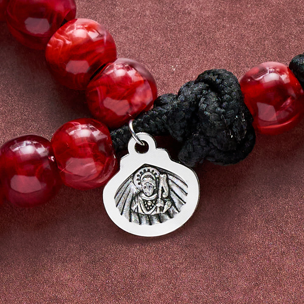 SolaceBeads Rich Red Artistic Rosary with Shell Medal &amp; Sword Crucifix: Pilgrimage Faith Series - image 3