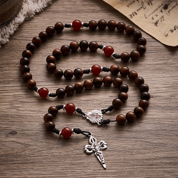 SolaceBeads Black Rosewood Rosary with Scallop Medal &amp; Santiago Crucifix: Rooted in Pilgrimage Faith - image 9