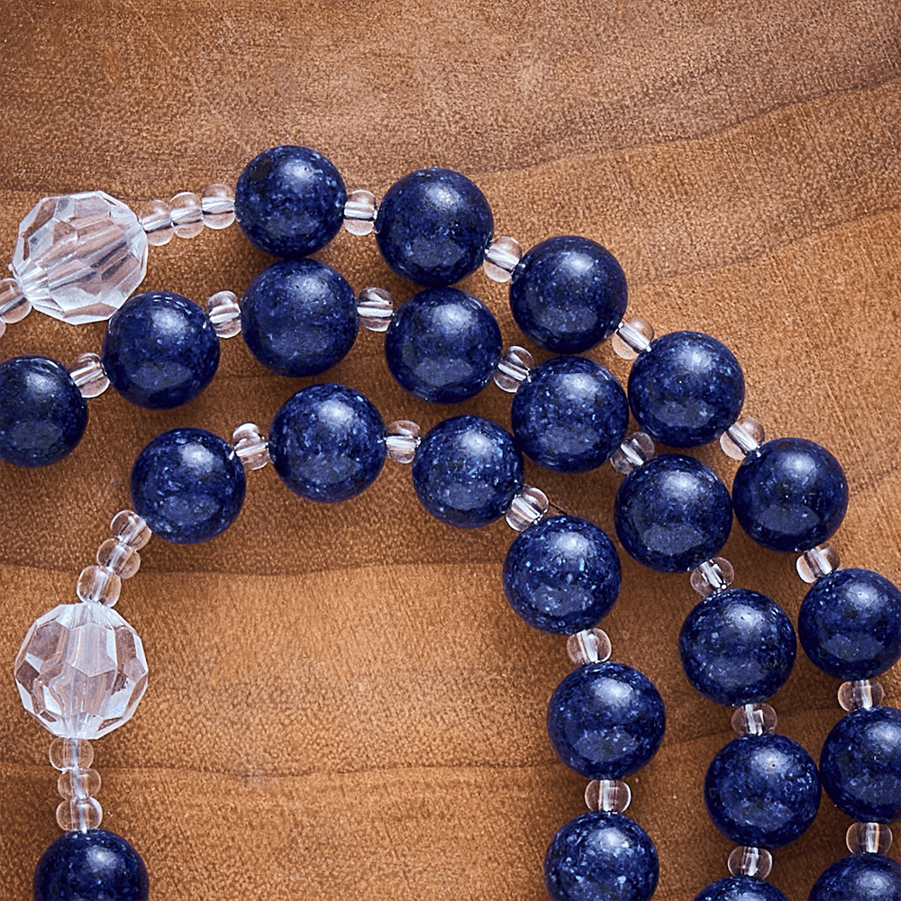 Solacebeads Lapis Lazuli Rosary With Scallop Medal &amp; Santiago Crucifix: Pilgrimage Night Sky Series - image 2