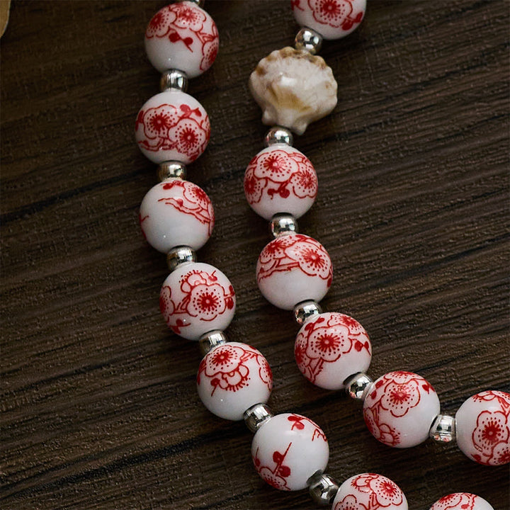 SolaceBeads Floral Ceramic Rosary, Shell Accents, St. James Set: Soft Tender Daily Devotion - image 5
