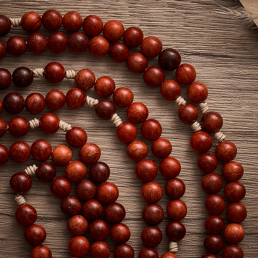Solacebeads Red Padauk Wood 15/20 Decade Rosary With Baroque Crucifix: Rooted In Gentle Devotion - image 1