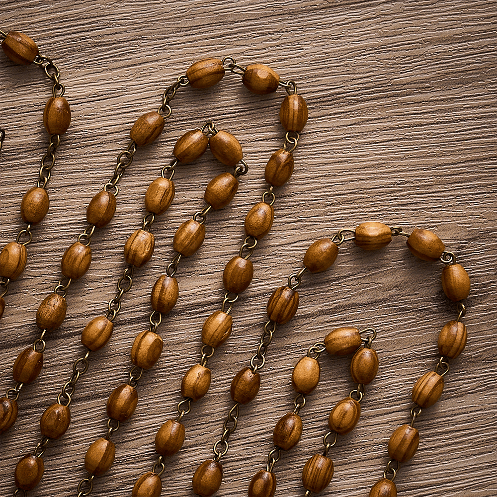 SolaceBeads 15/20 Decade Olive Wood Rosary, St. Benedict Medal: Calm Radiant Daily Devotion - image 4