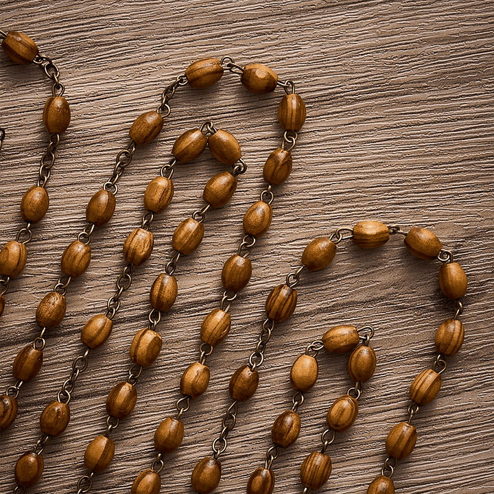 SolaceBeads 15/20 Decade Olive Wood Rosary, St. Benedict Medal: Calm Radiant Daily Devotion - image 4