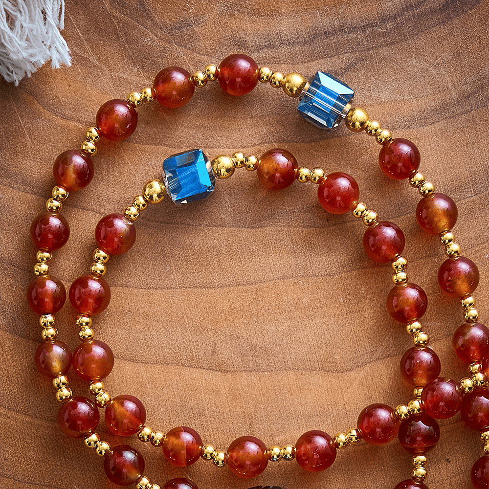 SolaceBeads Red Agate Rosary, Madonna Medal, Ornate Cross: Precious Gentle Daily Devotion - image 5