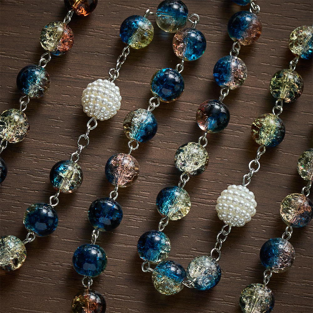SolaceBeads Devotional Divine Mercy Mixed Blue Glass Rosary Chaplet: Rooted in Peaceful Prayer - image 3