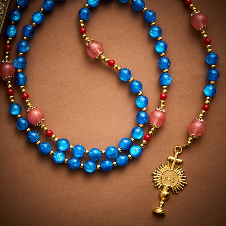 SolaceBeads Star Artistic Rosary, Red Stone Accents, Madonna &amp; Chalice: Bright Radiant Daily Devotion - image 7