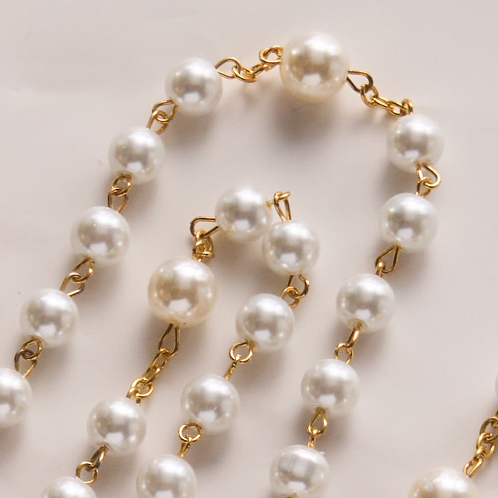 SolaceBeads Open Pearl Wedding Rosary, Chalice Medal, Ornate Cross: Joyful Blessed Sacred Devotion - image 4