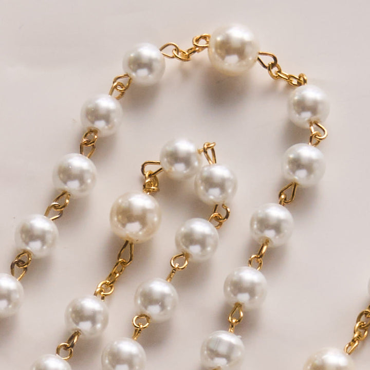 SolaceBeads Open Pearl Wedding Rosary, Chalice Medal, Ornate Cross: Joyful Blessed Sacred Devotion - image 4