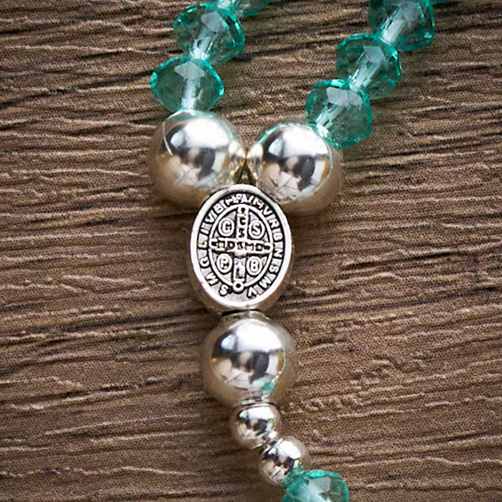 SolaceBeads Clear Crystal Rosary Bracelet With Rhinestone Studded Cross: Sparkling Devotion - image 22