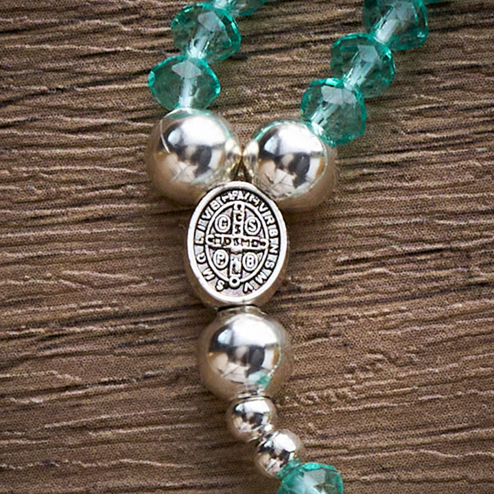 SolaceBeads Clear Crystal Rosary Bracelet With Rhinestone Studded Cross: Sparkling Devotion - image 22