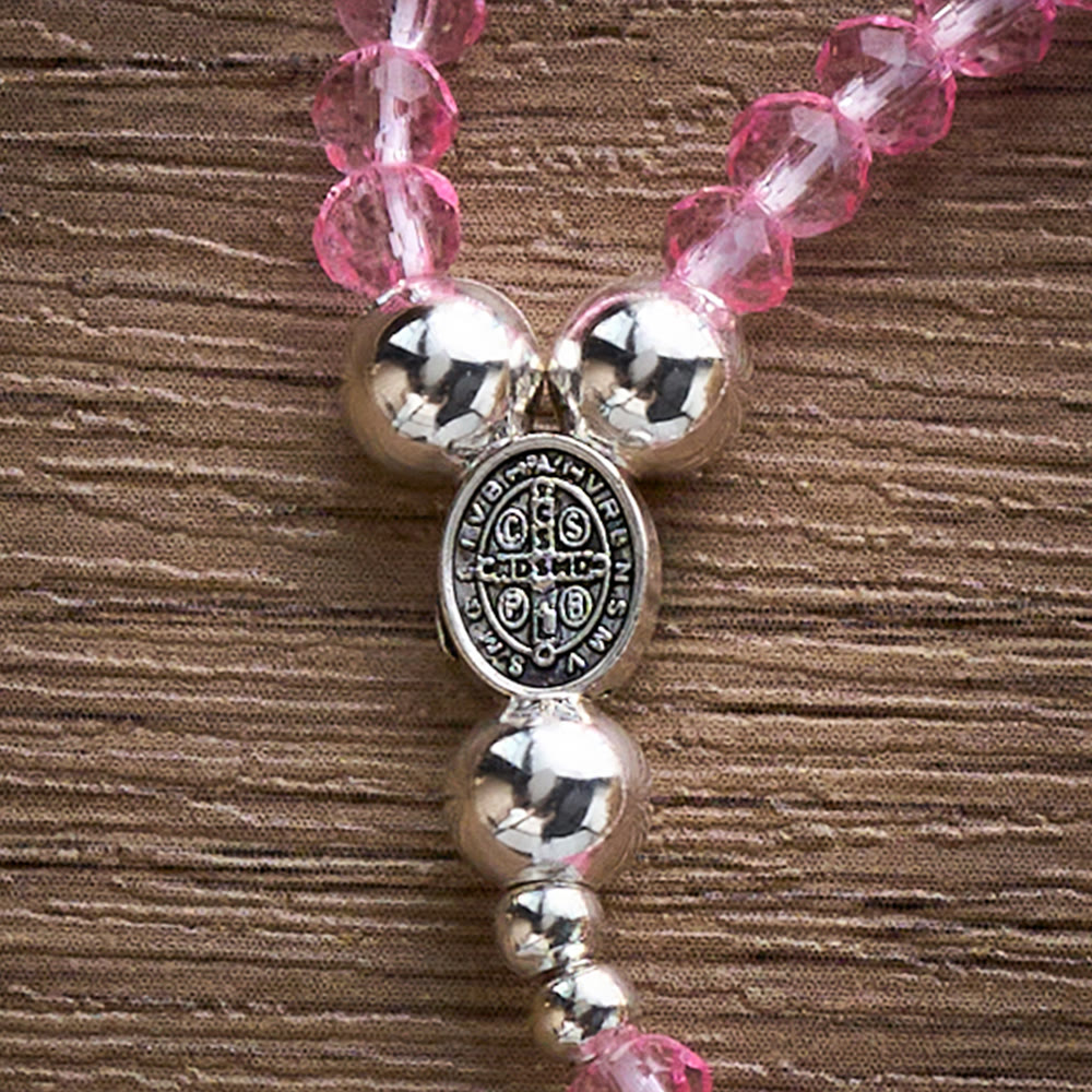 SolaceBeads Clear Crystal Rosary Bracelet With Rhinestone Studded Cross: Sparkling Devotion - image 13
