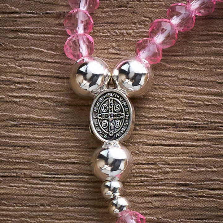SolaceBeads Clear Crystal Rosary Bracelet With Rhinestone Studded Cross: Sparkling Devotion - image 13