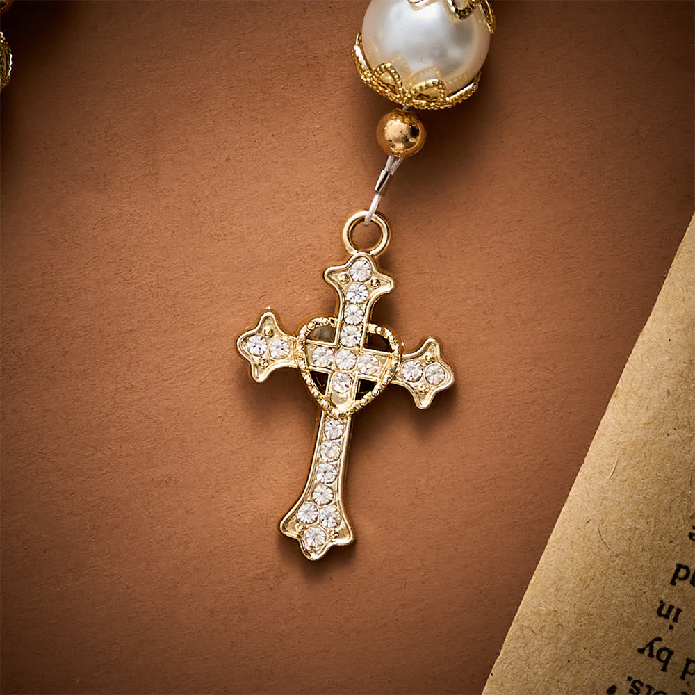 SolaceBeads Green Jade Art Rosary, Pearl Accents, Guadalupe Medal: Soft Tender Daily Devotion - image 8