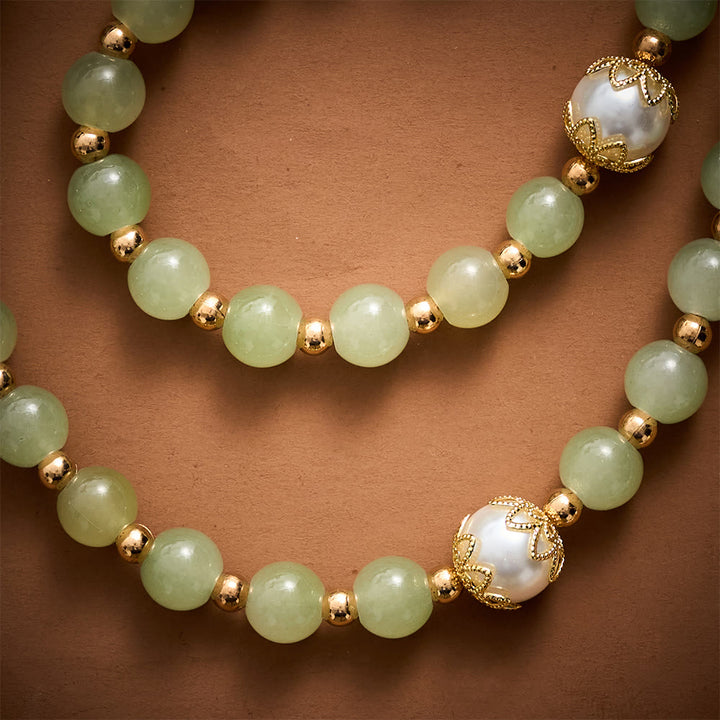 SolaceBeads Green Jade Art Rosary, Pearl Accents, Guadalupe Medal: Soft Tender Daily Devotion - image 6