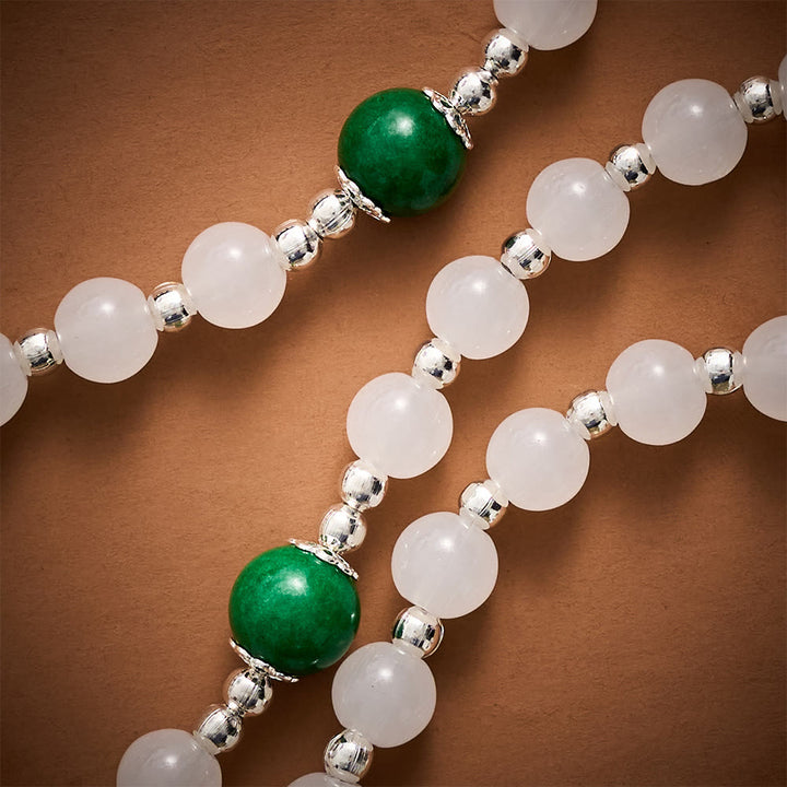 SolaceBeads White Jade Art Rosary, Green Quartz Accents, Holy Spirit Crucifix: Pure Bright Daily Devotion - image 5