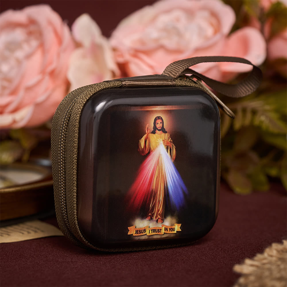 SolaceBeads Divine Mercy Rosary Case With Portable  Wrist Strap: Rooted in Merciful Devotion - image 2