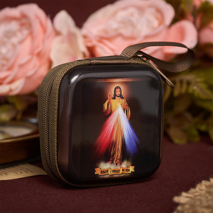 SolaceBeads Divine Mercy Rosary Case With Portable  Wrist Strap: Rooted in Merciful Devotion - image 2