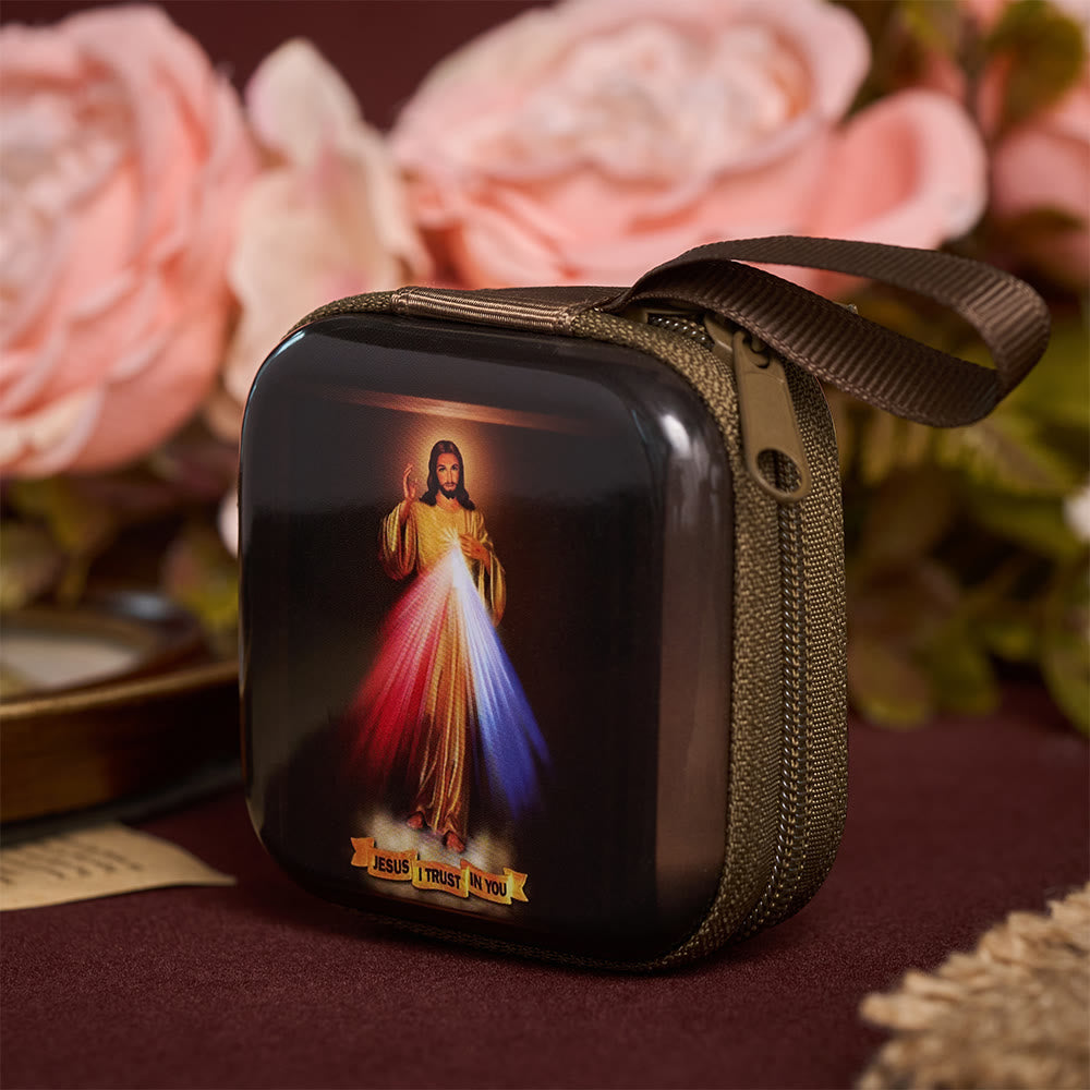 SolaceBeads Divine Mercy Rosary Case With Portable  Wrist Strap: Rooted in Merciful Devotion - image 3