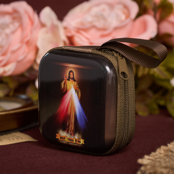 SolaceBeads Divine Mercy Rosary Case With Portable  Wrist Strap: Rooted in Merciful Devotion - image 3