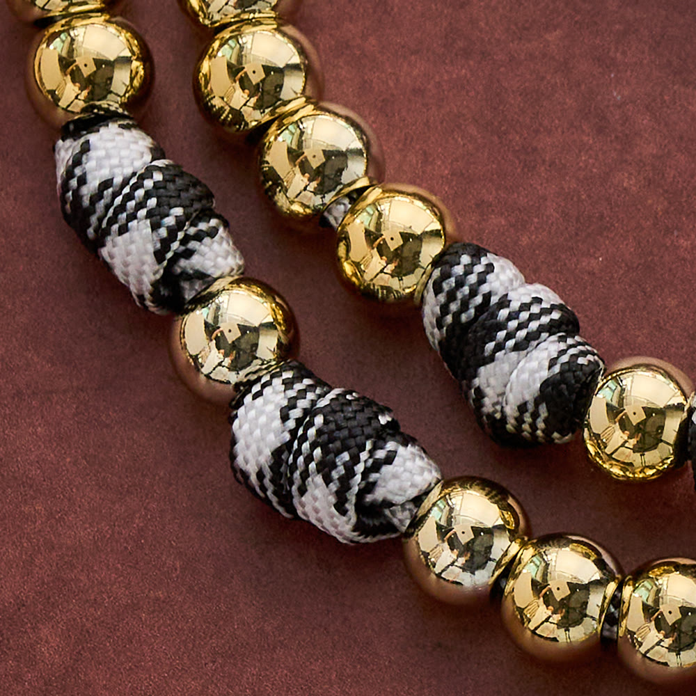 SolaceBeads Woven Art Rosary, Gold Beads, Divine Mercy &amp; Holy Face Cross: Steadfast Faith Devotion - image 6