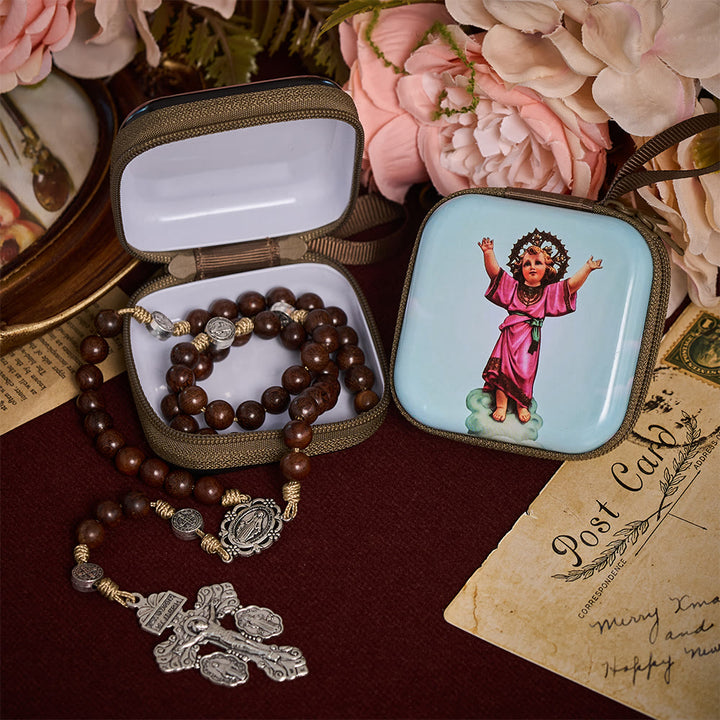 SolaceBeads Infant Jesus of Prague Rosary Case With Portable  Wrist Strap: The Timeless Child Faith - image 1