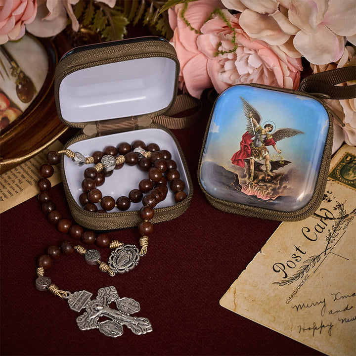 SolaceBeads St. Michael the Archangel Rosary Case &amp; Carry Strap: The Divine Safeguarding Blessing - image 1