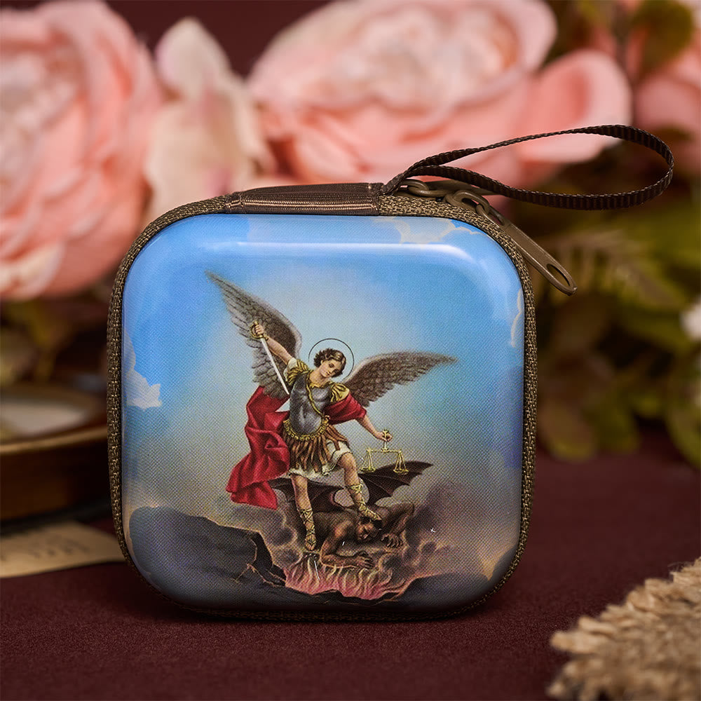 SolaceBeads St. Michael the Archangel Rosary Case &amp; Carry Strap: The Divine Safeguarding Blessing - St. Michael the Archangel - image 0