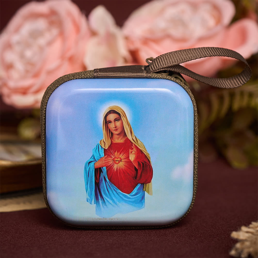 SolaceBeads Immaculate Heart of Mary Rosary Case : Rooted in Mary&