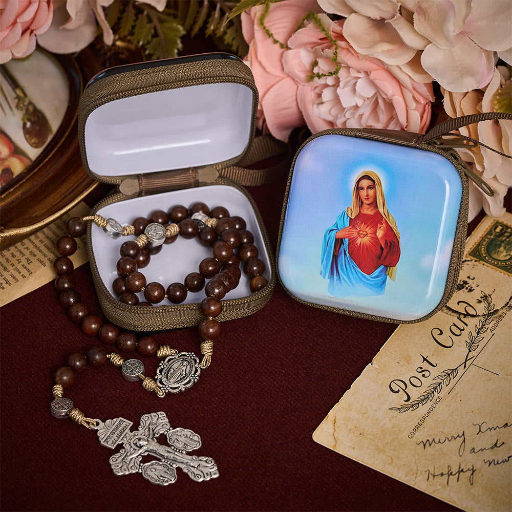 SolaceBeads Immaculate Heart of Mary Rosary Case : Rooted in Mary&