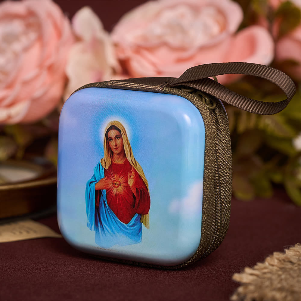 SolaceBeads Immaculate Heart of Mary Rosary Case : Rooted in Mary&