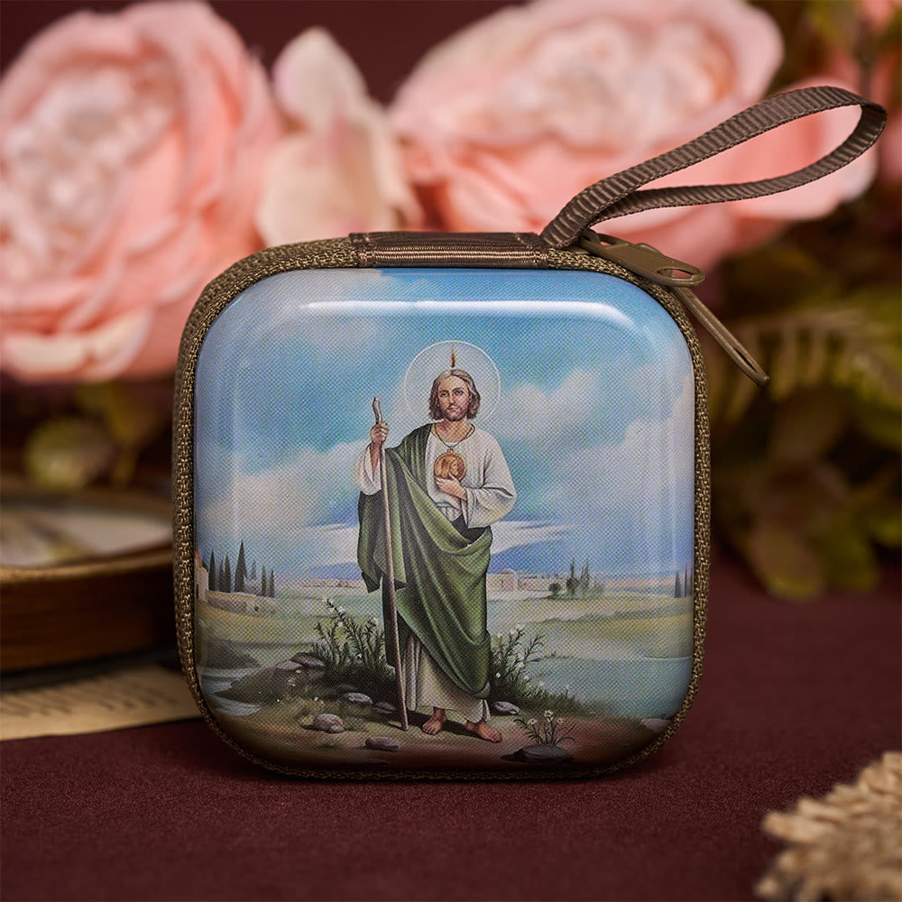Solacebeads St. Jude Thaddeus Rosary Case With Wrist Strap: The Hopeful Deliverance Devotion - St. Jude Thaddeus - image 0