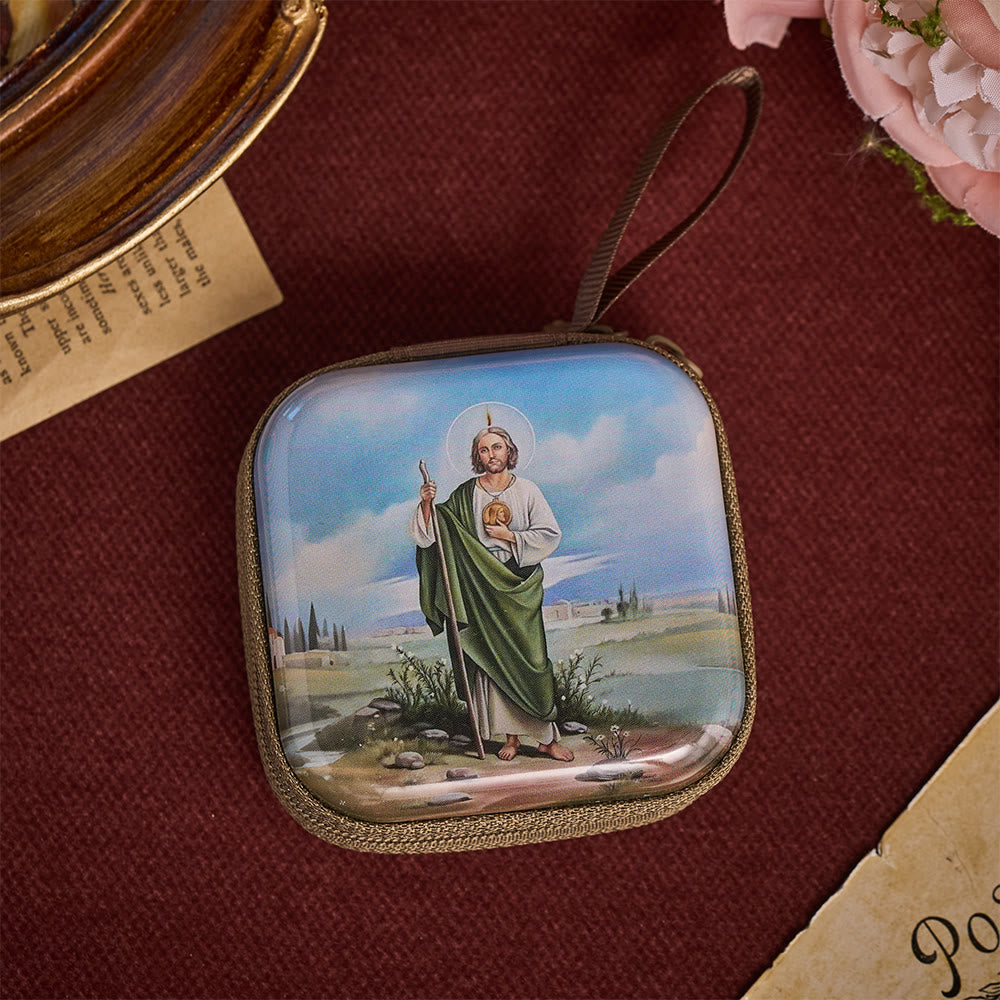 Solacebeads St. Jude Thaddeus Rosary Case With Wrist Strap: The Hopeful Deliverance Devotion - image 4