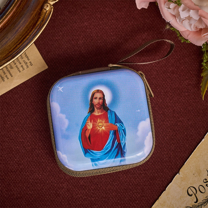 SolaceBeads Sacred Heart of Jesus Rosary Case: Rooted in Christ&