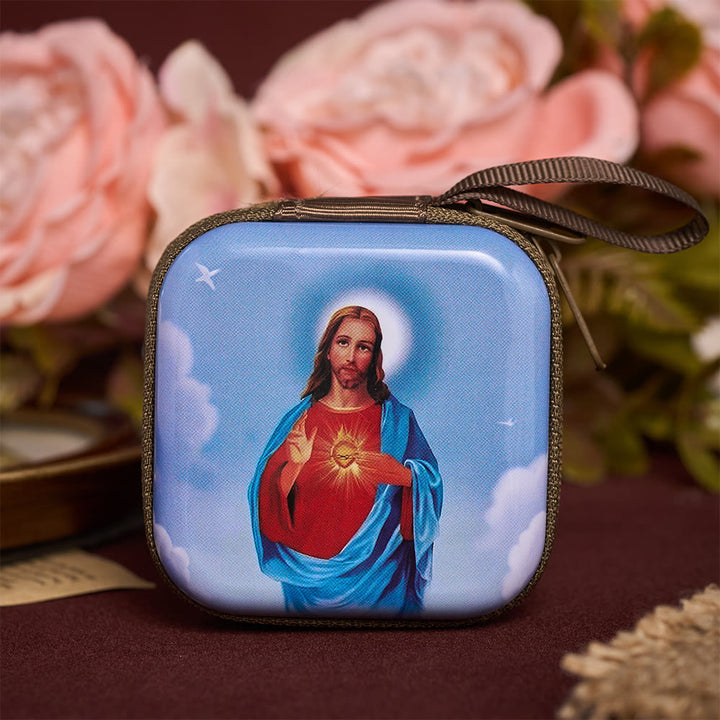 SolaceBeads Sacred Heart of Jesus Rosary Case: Rooted in Christ&