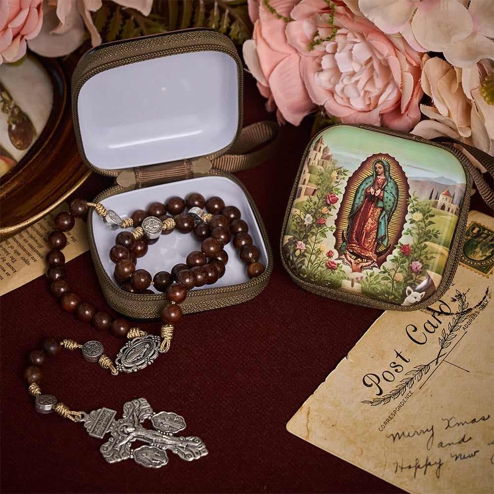 Solacebeads Our Lady Of Guadalupe Rosary Case With Carry Strap: The Gracious Intercessory Blessing - image 3